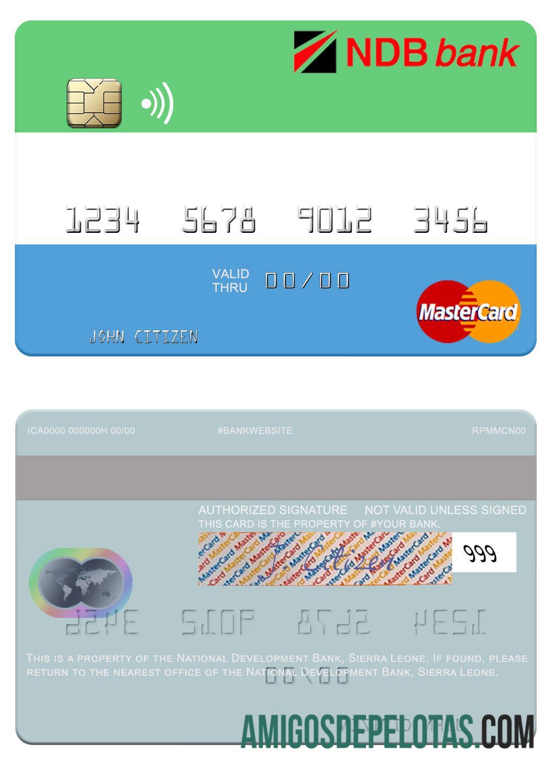 Mastercard do Banco Nacional de Desenvolvimento de Serra Leoa baixar para verificação